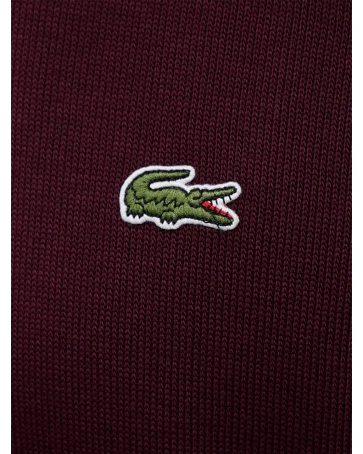 Lacoste Red Quarter-Zip Sweatshirt for men