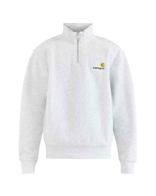 Carhartt White Half Zip American Script Sweatshirt for men