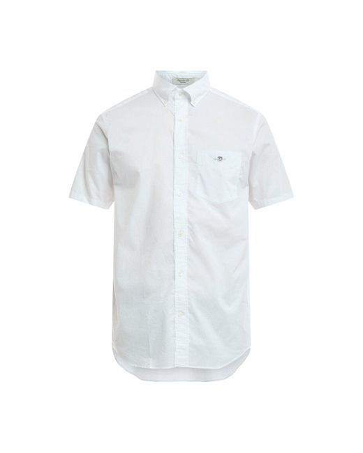 Gant White Men's Poplin Short Sleeve Shirt for men