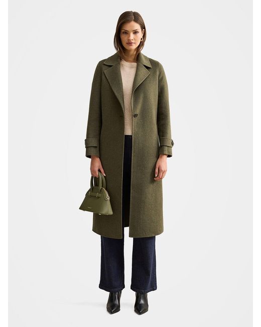 Forever New Green Natalie Felled Seam Coat