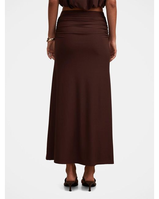 Forever New Brown Sutton Flute Maxi Skirt