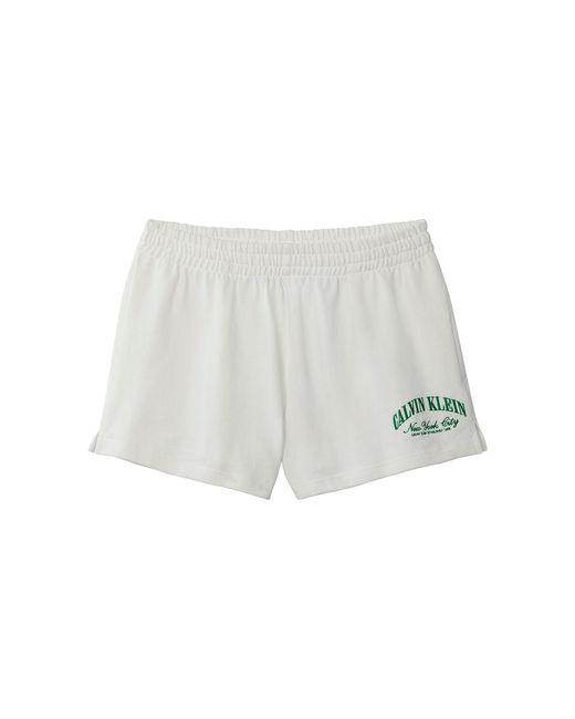Calvin Klein White Logo Jersey Pyjama Shorts