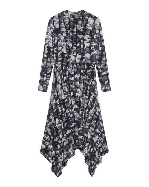 Mint Velvet Black Women's Abstract Print Mesh Midi Dress