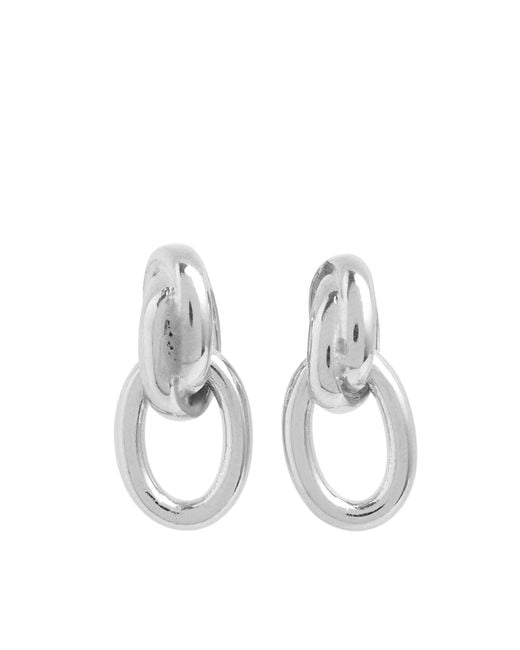 Tilly Sveaas White Small Double Link Stud Earrings