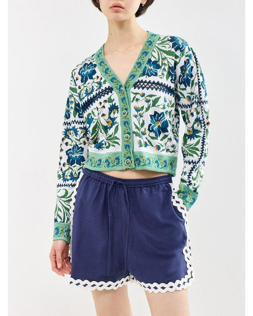 Farm Rio Green Manoela Knit Cardigan Multi