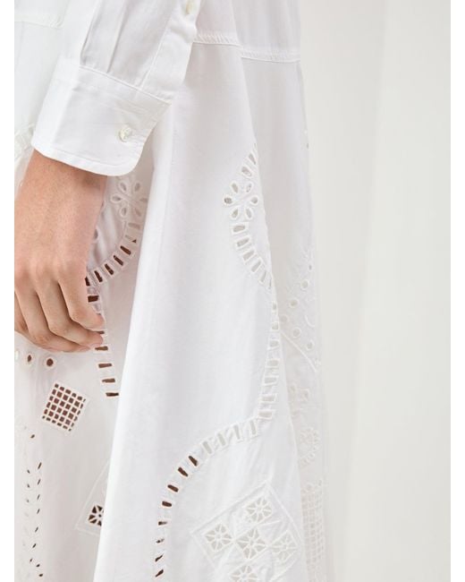 Polo Ralph Lauren White Midi Long Sleeve Shirt Dress