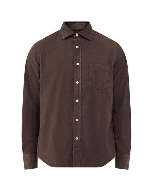 Hartford Brown Paul Baby Cord Shirt for men