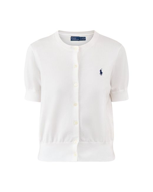 Polo Ralph Lauren White Short Sleeve Knit Cardigan