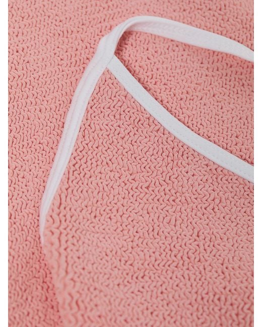 Hunza G Pink Women's Pamela Swim Contrast Peach Swimsuit