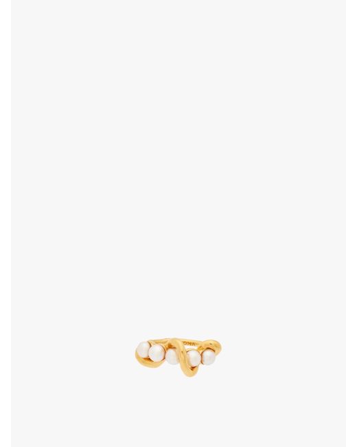 Missoma Multicolor Molten Pearl Twisted Stacking Ring