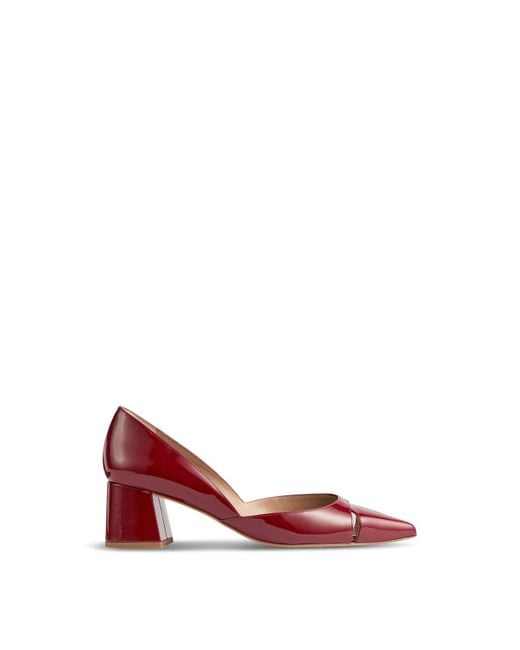 L.K.Bennett Red Cecile Patent Cut Out Block Heel Court