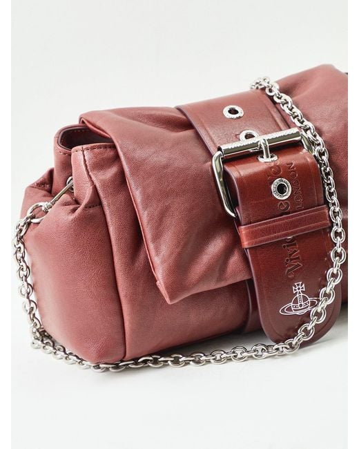 Vivienne Westwood Purple Hazel Treasure Shoulder Bag Burgundy