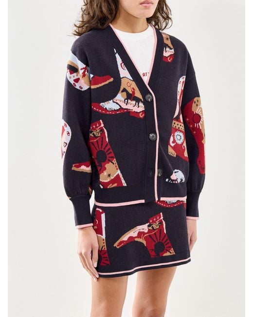 Never Fully Dressed Blue Cowboy Boots Cardigan