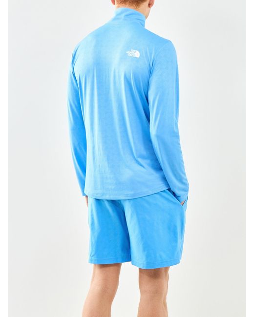 The North Face Blue Pentadome Embossed 1/4 Zip Tee for men