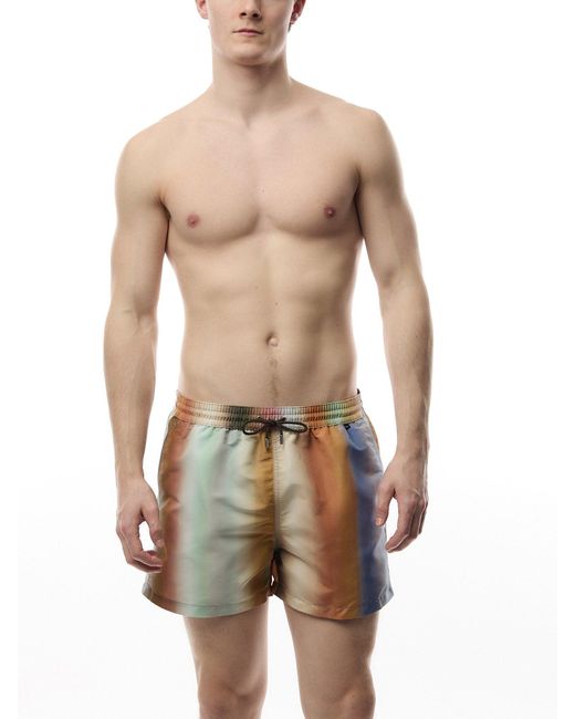 Paul Smith Blue Smith Stripe Swim Shorts, Polyester for men
