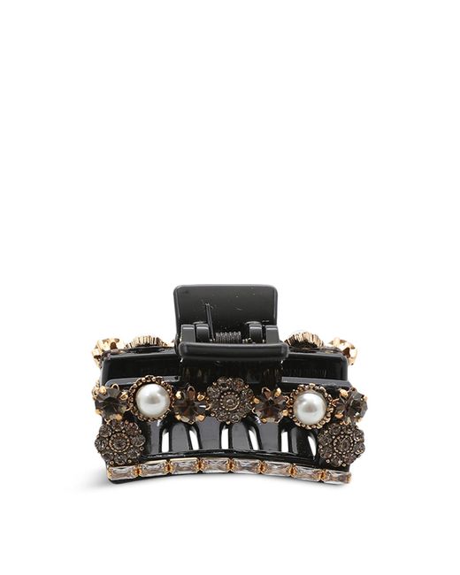 PARKSIDE LONDON Black Women's Pearl And Crystals Mixed Hair Claw
