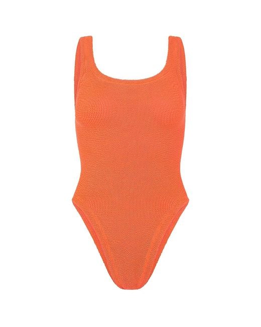 Hunza G Red Square Neck Swimsuit