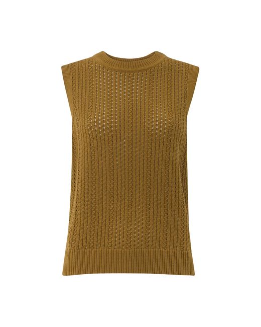 Whistles Green Pointelle Knitted Tank