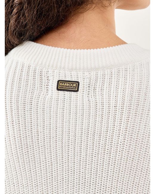 Barbour White Alexis Knitted Jumper