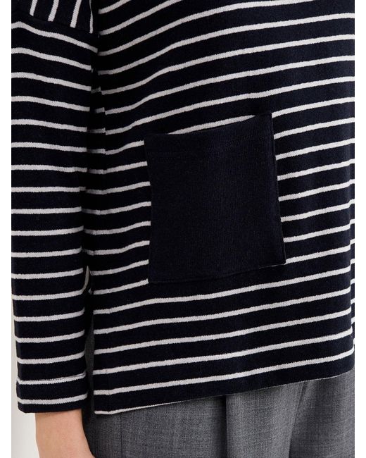 Mama B. Black Boat Neck Stripe Knit Top