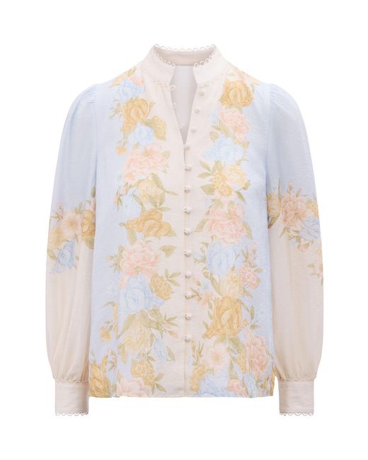 Forever New White Emma Trimmed Blouse