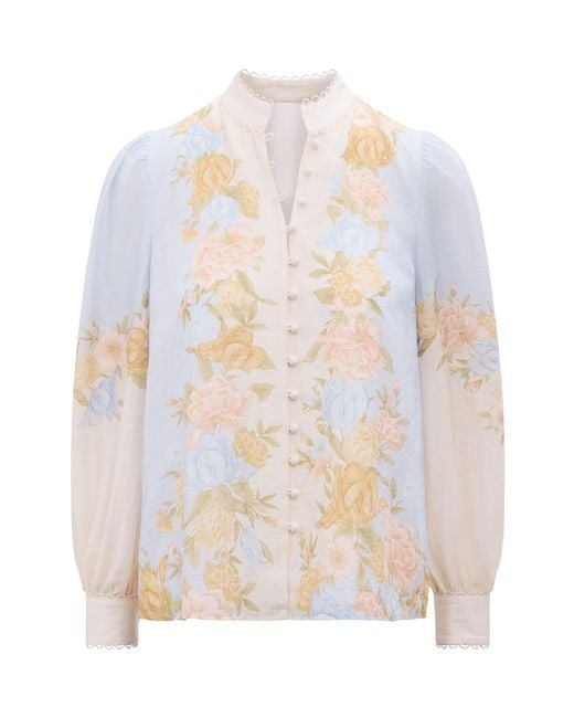 Forever New White Emma Trimmed Blouse