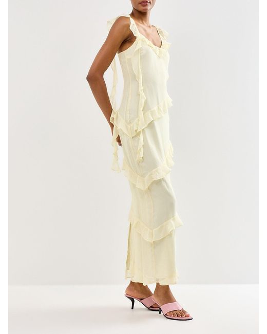 Pretty Lavish White Rue Ruffle Maxi Dress