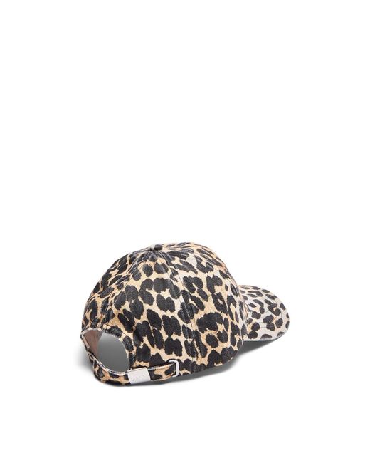 Ganni White Women's Leopard Print Cap