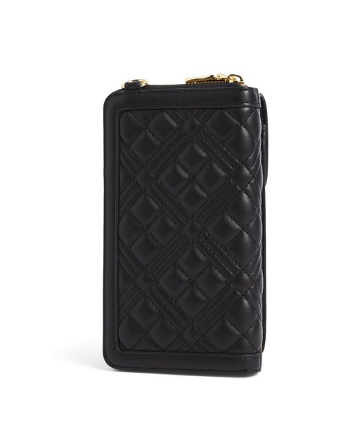 Love Moschino Black Women's Quilted Phone Crossbody