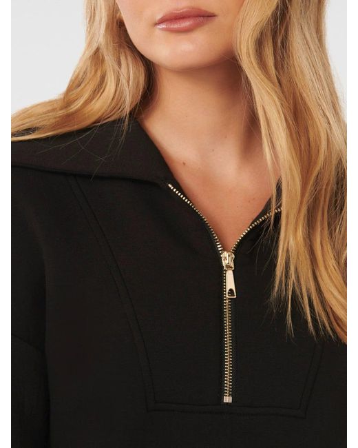 Forever New Black Women's Tiana Loungewear Zip Front Sweatshirt