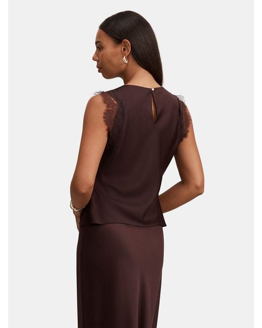 Forever New Brown Enola Lace Top