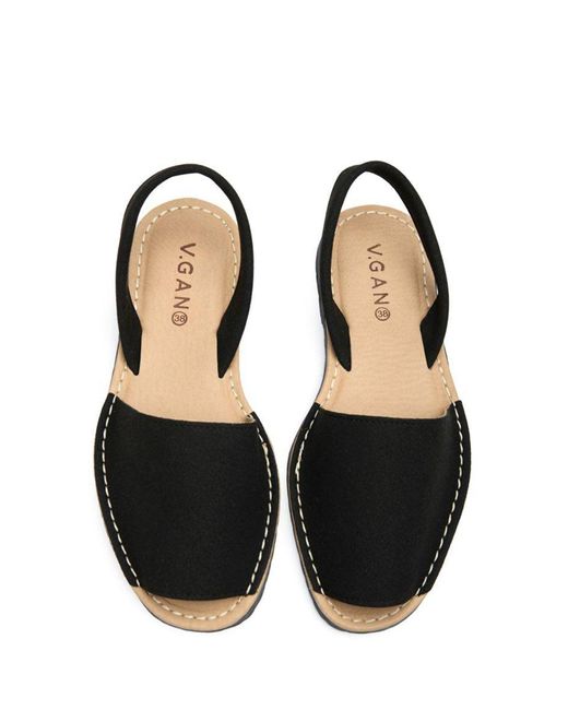 V.Gan Black Vegan Rambu Menorcan Sandals