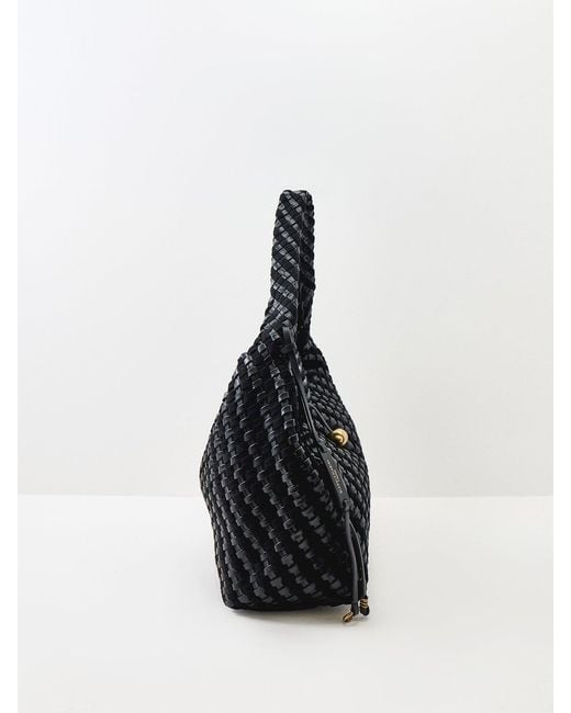 Gianni Chiarini Black Aurelie Woven Shoulder Bag