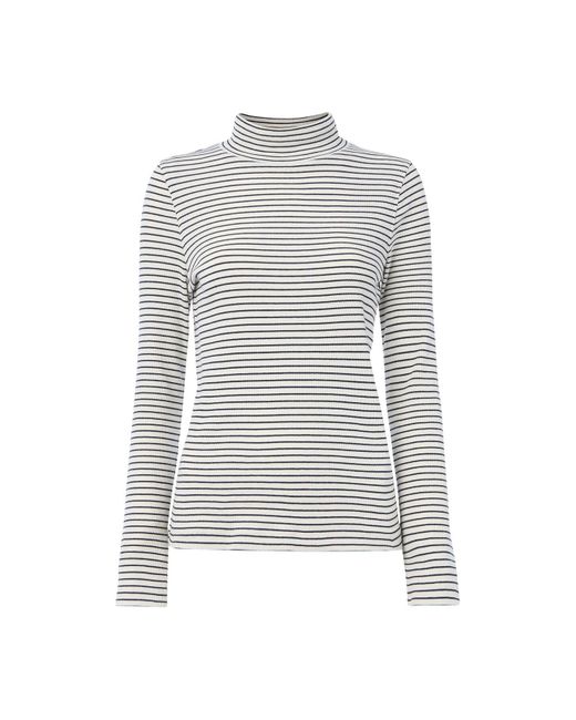 Whistles White Stripe Rib Detail Polo