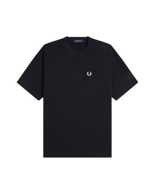 Fred Perry Black Relaxed Fit T-Shirt for men