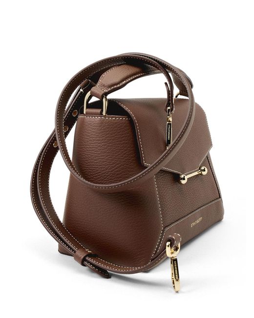 Strathberry Brown Mosaic Top Handle Grain Bag