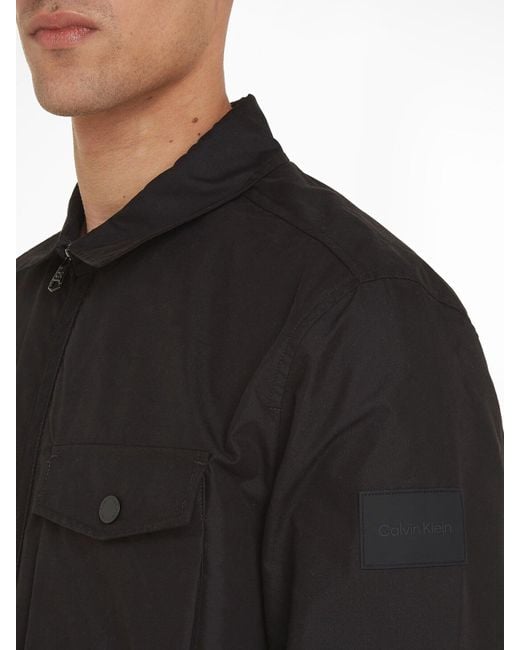 Calvin Klein Black Zip Up Shirt Jacket for men