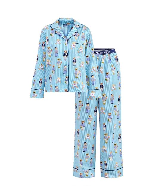 Polo Ralph Lauren Blue Iconic Oxford Bear Madison Pj Set