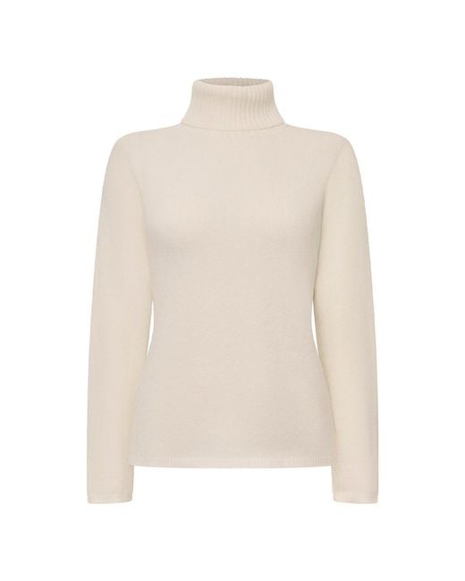 James Lakeland White Polo Neck Jumper