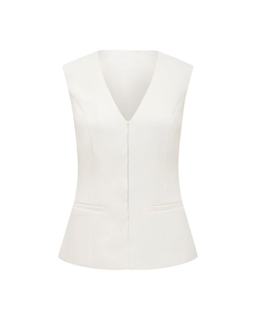 Forever New White Hattie Hook And Eye Waistcoat