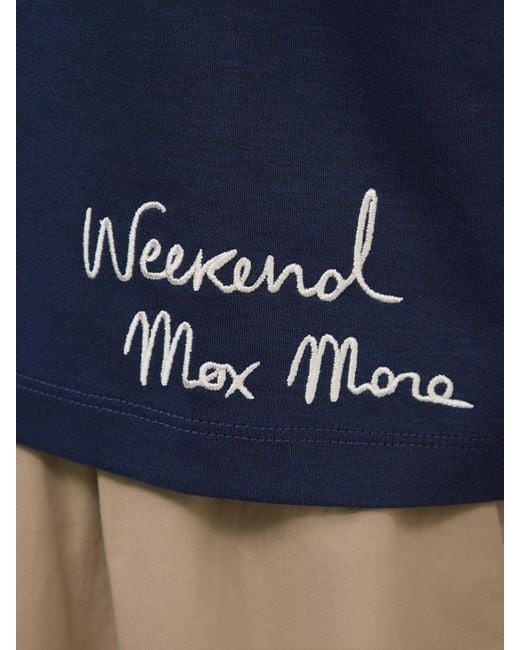 Weekend by Maxmara Blue Sala Embroidered T-Shirt