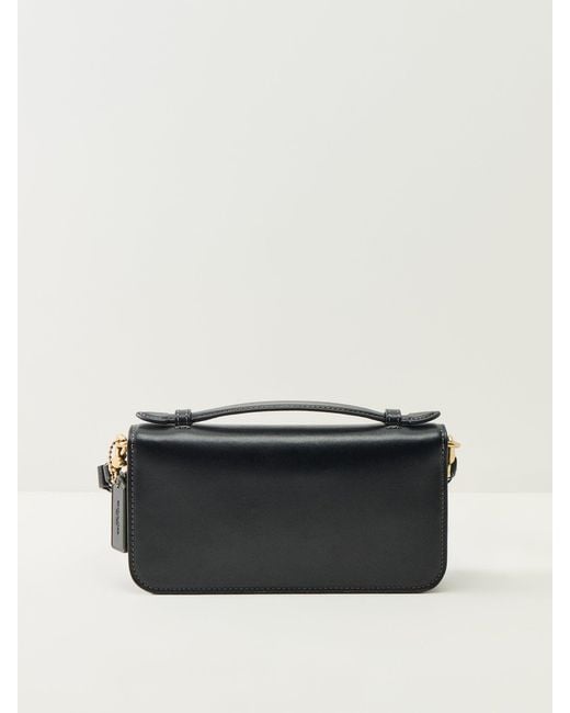 COACH Black Elora Refined Calf Top Handle Crossbody Bag