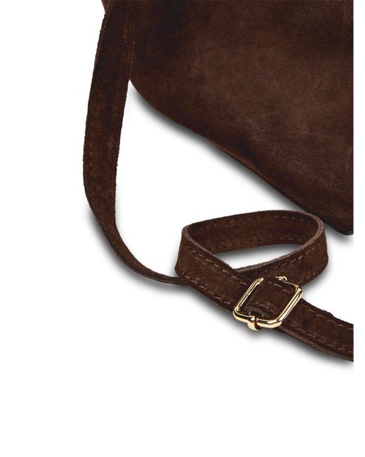 Marlon Brown Feny Button Suede Top Handle Bag
