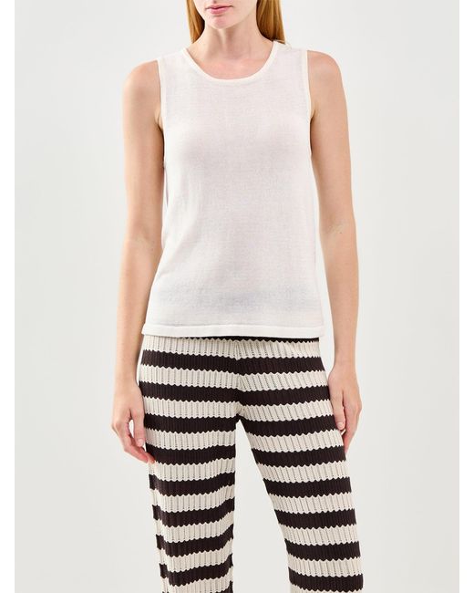 SELECTED White Moni Sleeveless Knit Top