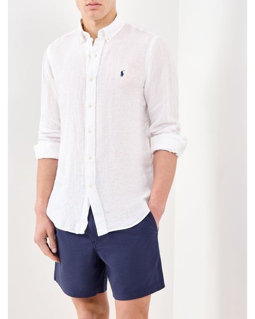 Polo Ralph Lauren White Custom Fit Shirt for men