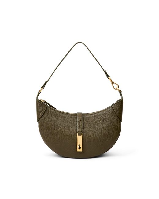 Polo Ralph Lauren Metallic Shiny Drum Pebble Shoulder Bag