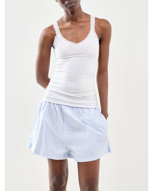 Stripe & Stare White Lace Cami Top