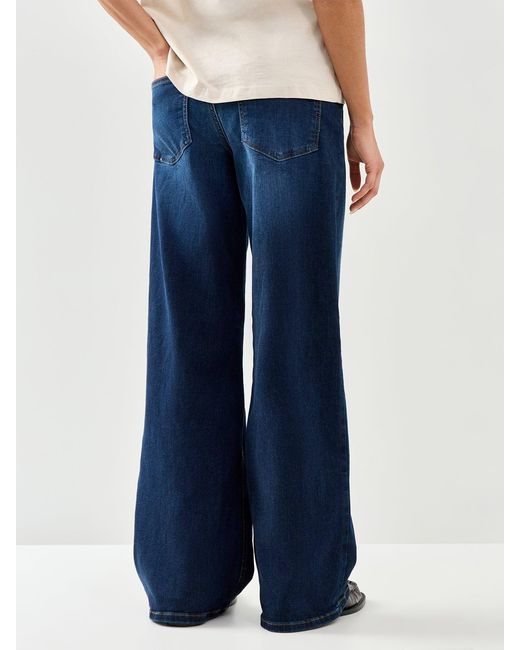 ONLY Blue Madison High Waist Wide Leg Jeans 32 Inch Dark