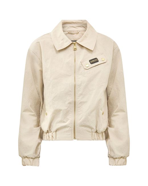 Barbour Natural Draycott Harrington Showerproof Jacket Cream