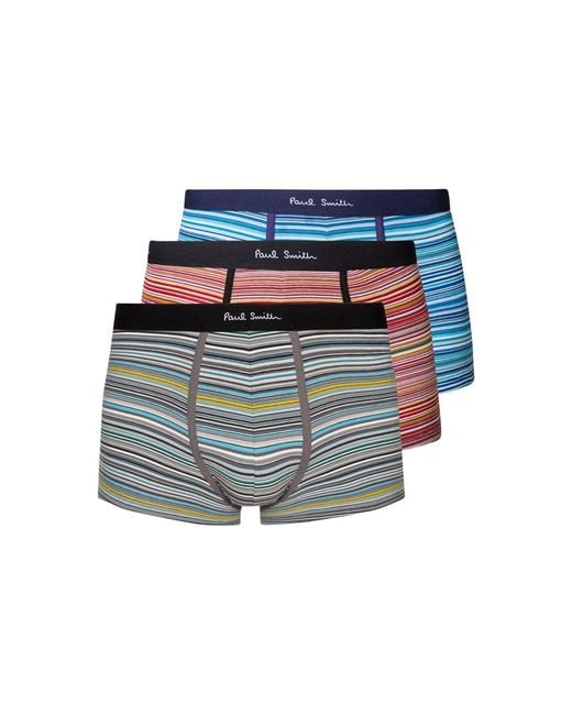 Paul Smith Blue Organic Trunks 3 Pack, Cotton for men